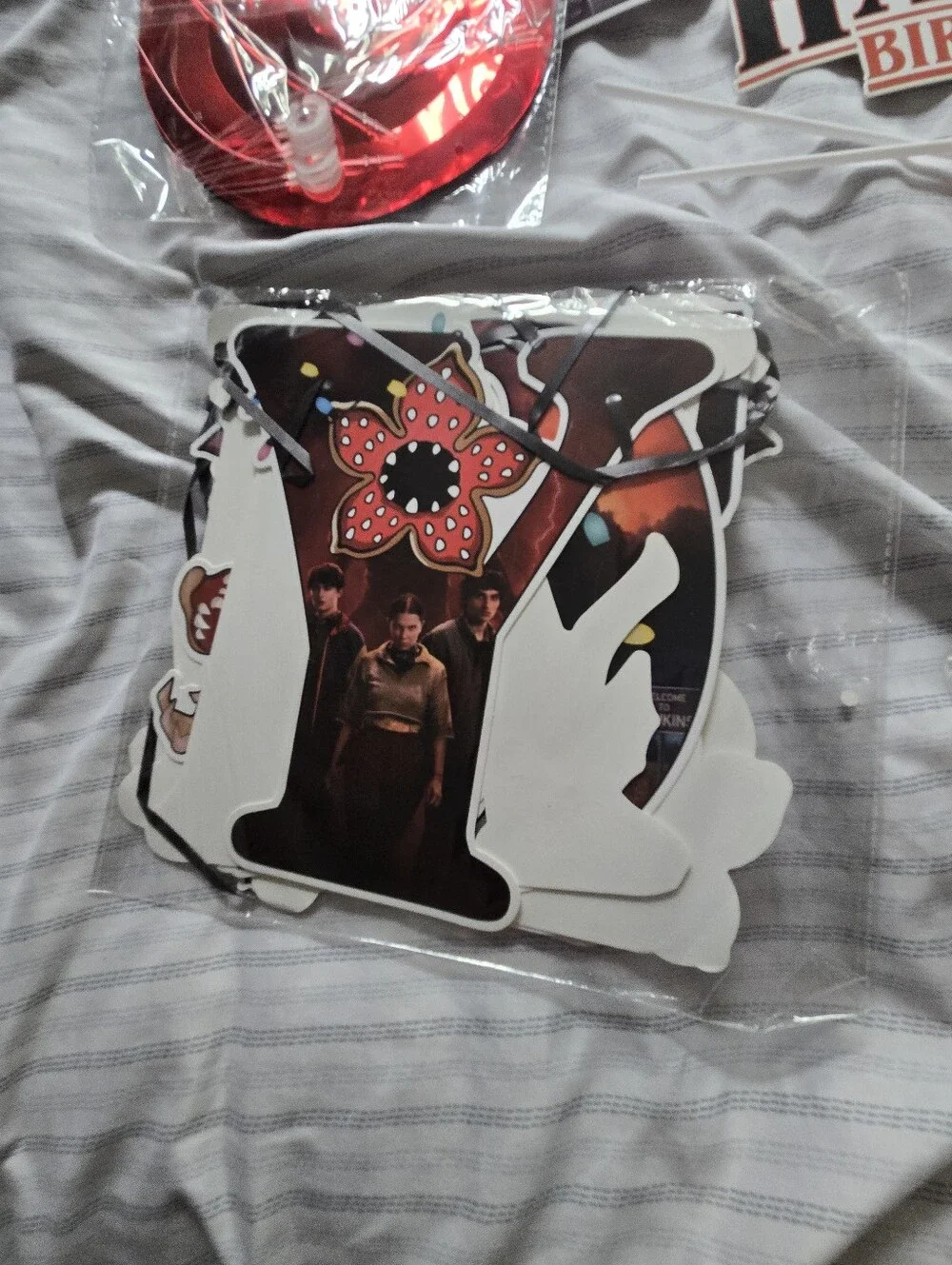 Stranger Things Party Banner and Cutouts - Red/Black Birthday Set